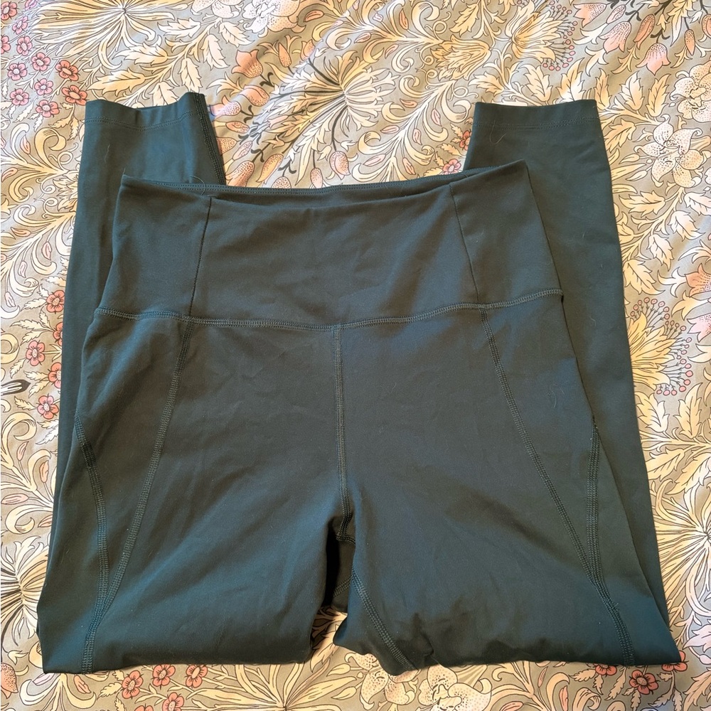 Girlfriend Collective forest green compressive leggings